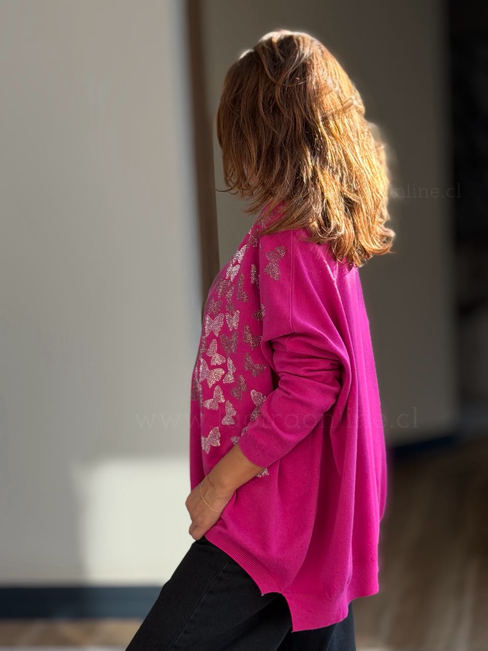 Sweater Mariposas fucsia