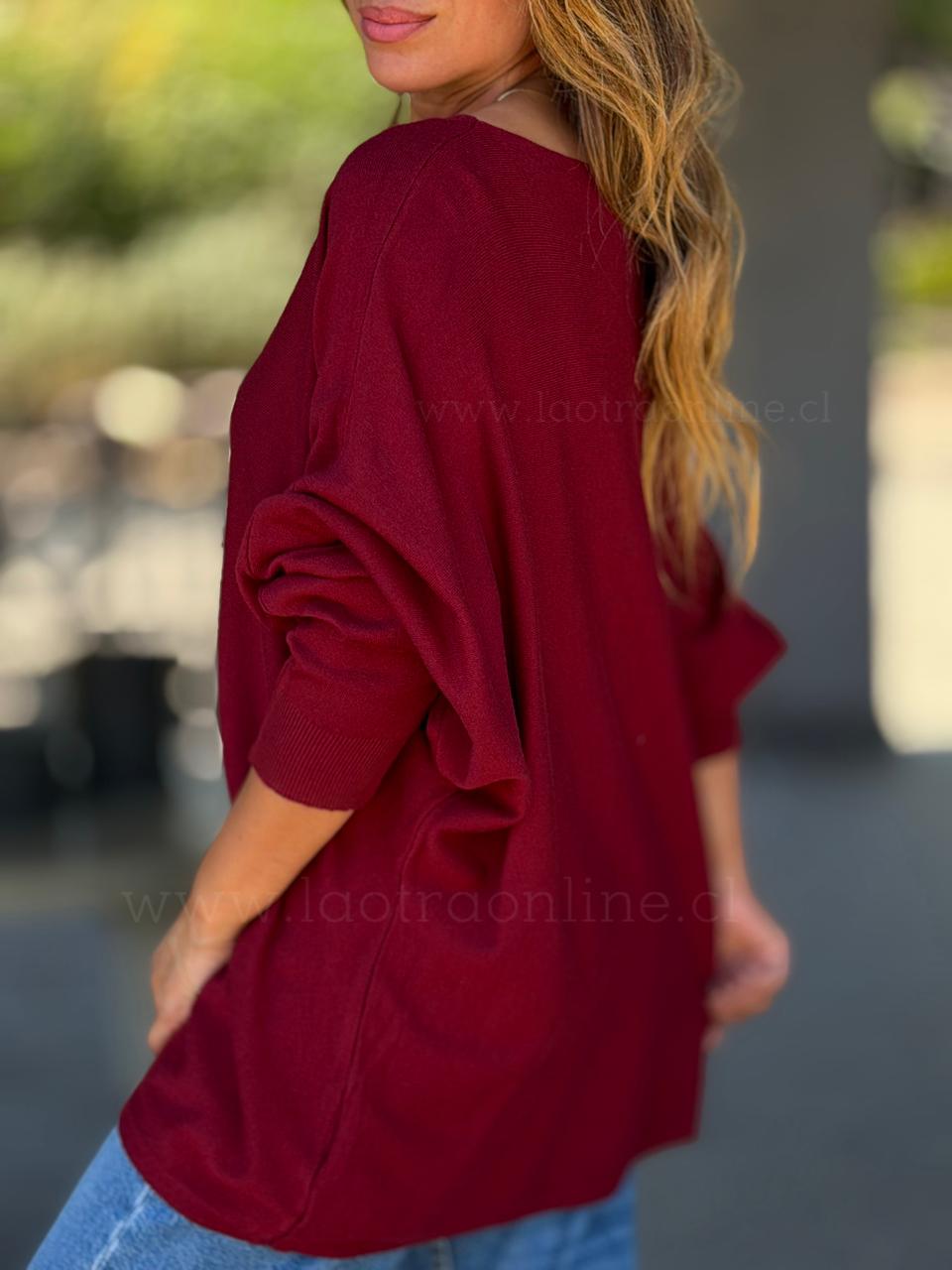 Sweater Flor relieve rojo