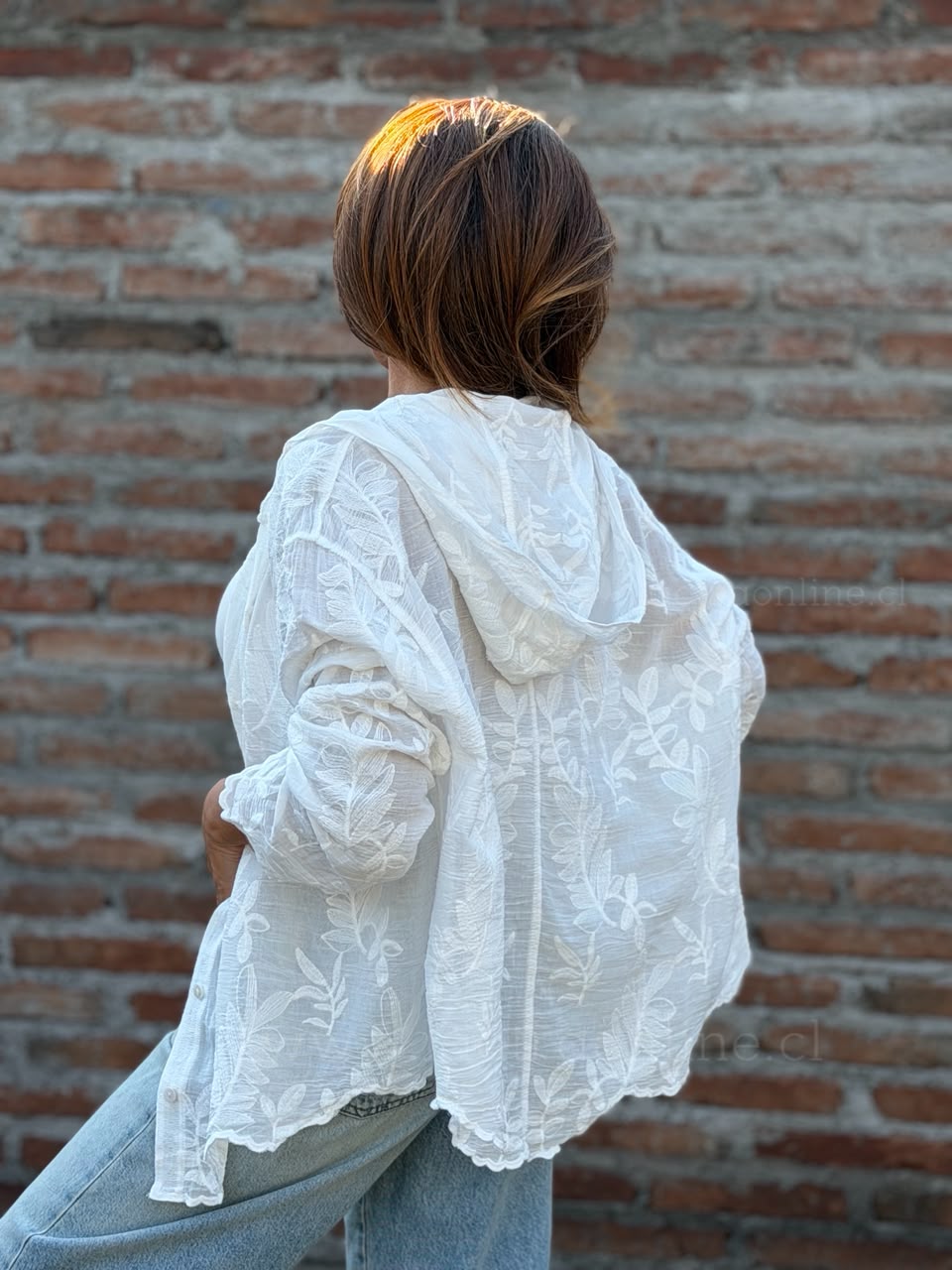 Blusa capucha blanco