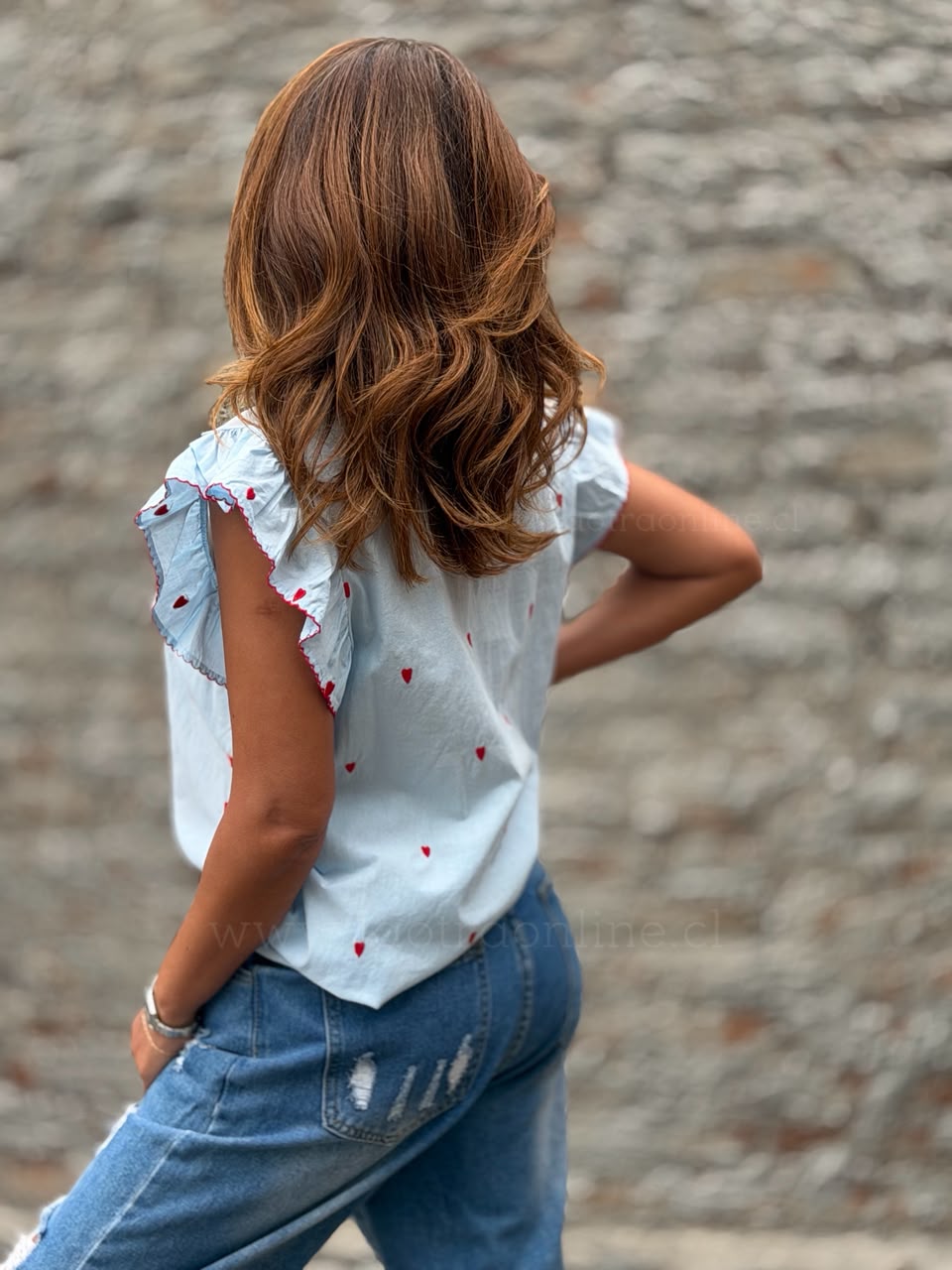 Blusa La Otra celeste