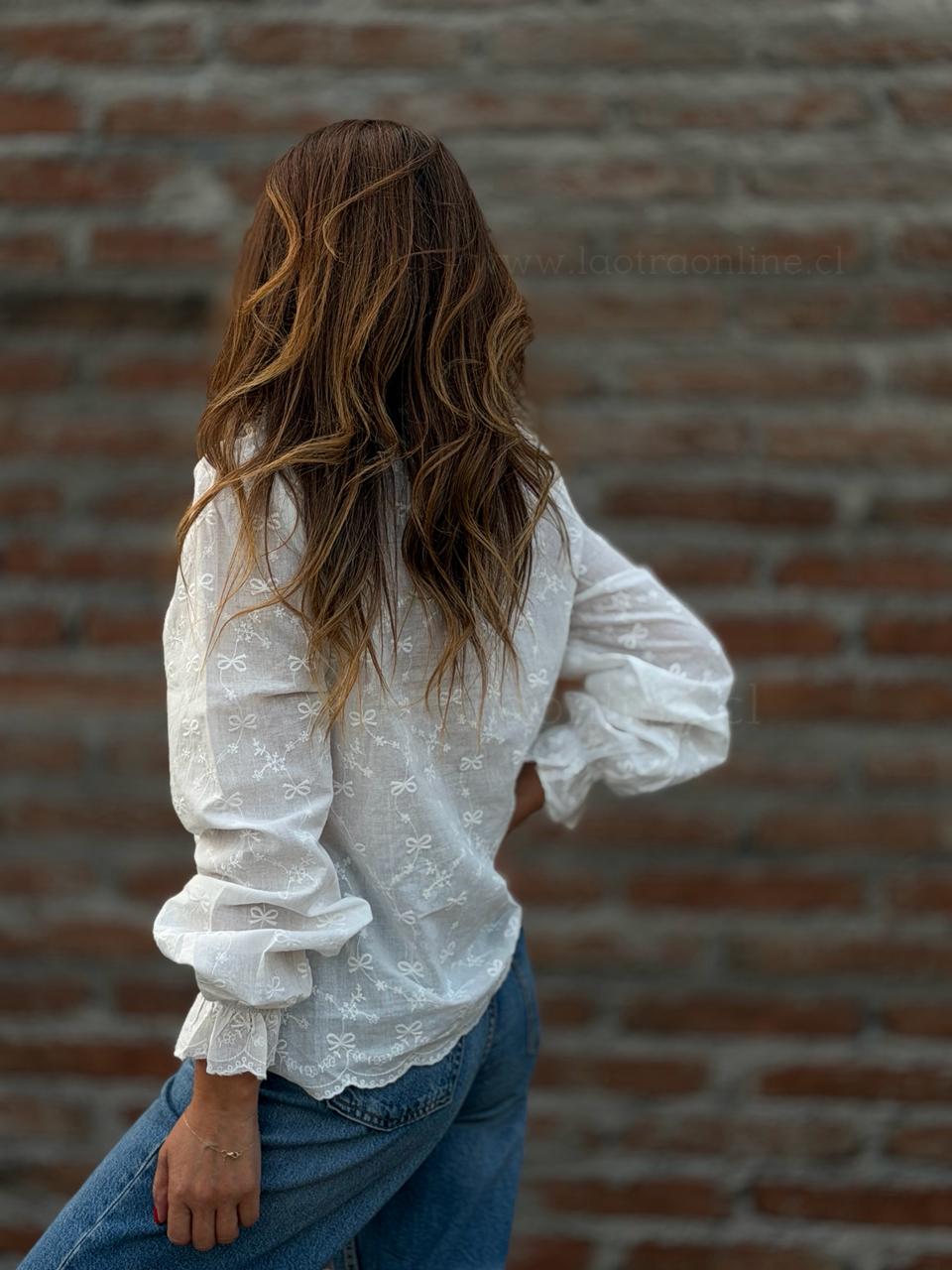 Blusa Broderie blanco