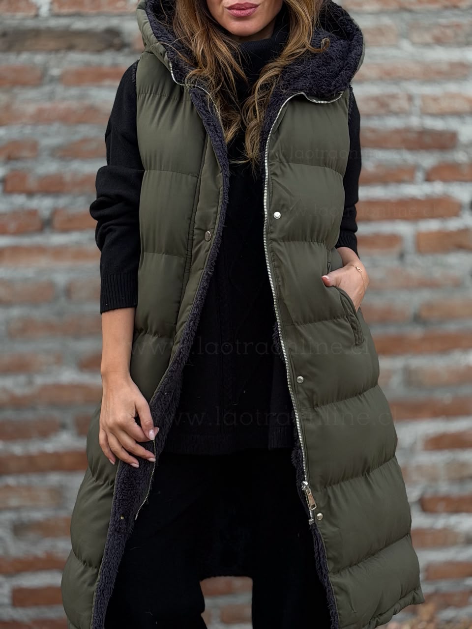 Sin mangas reversible verde