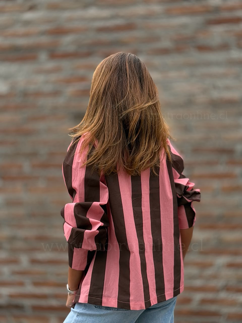 Blusa Roma rosa marron