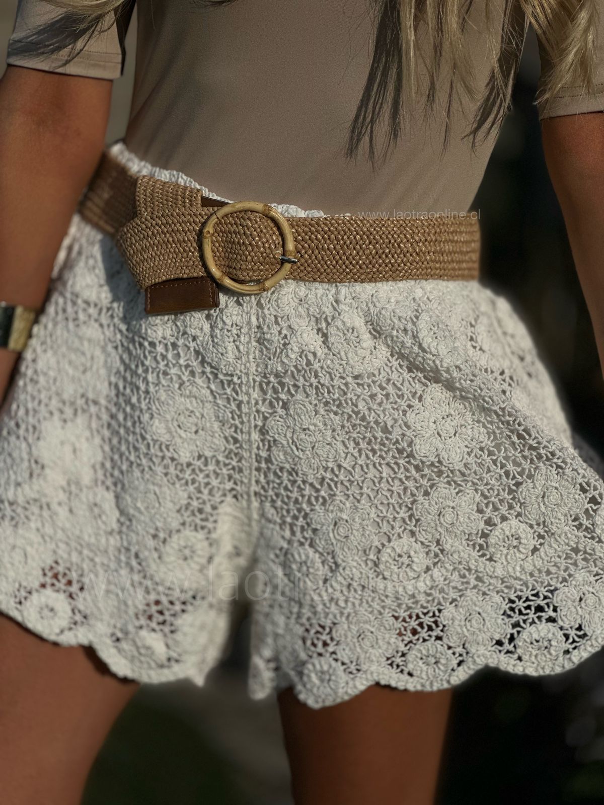 Short Macramé Lola blanco