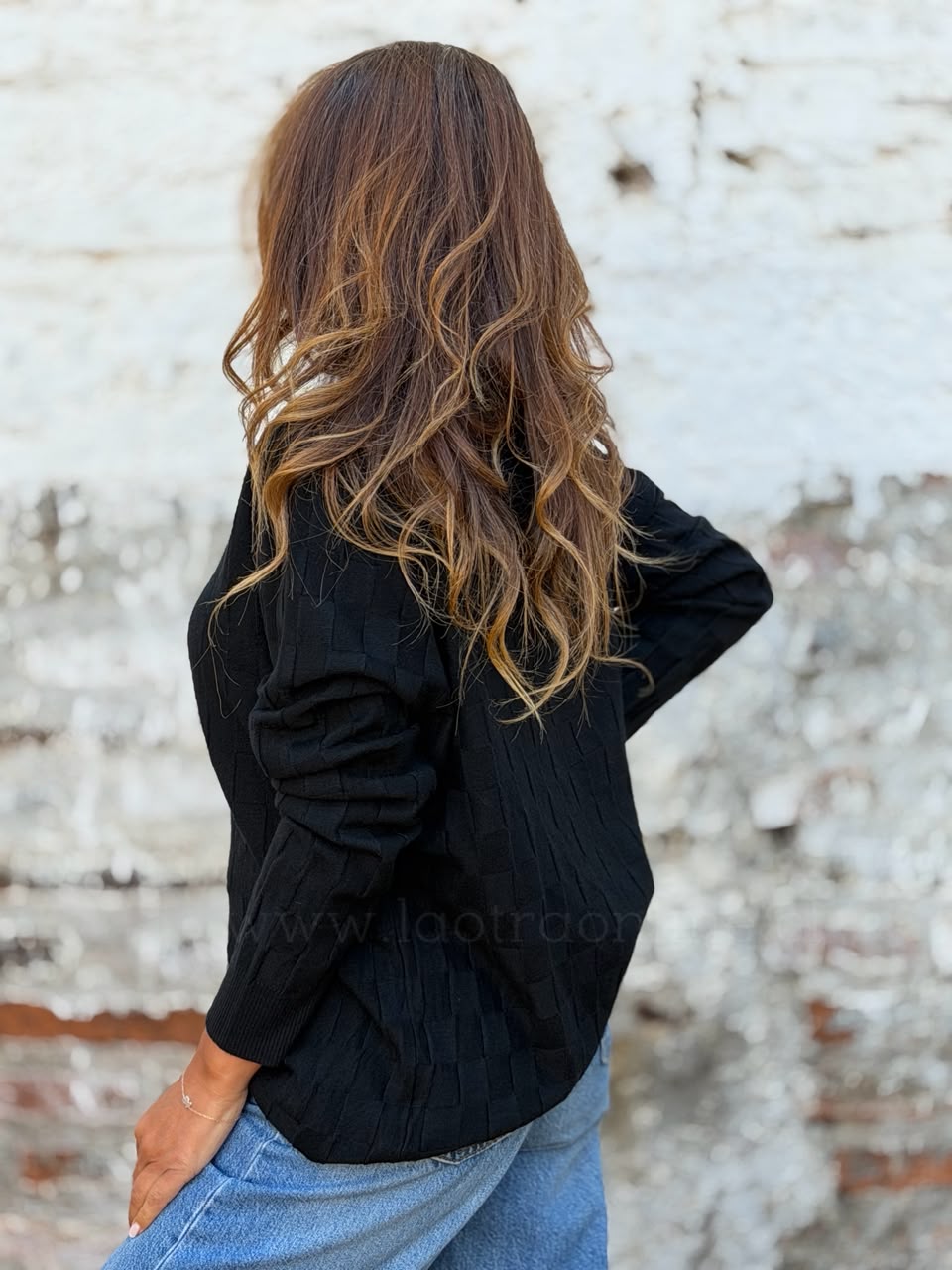 Sweater Mini Cuadros negro