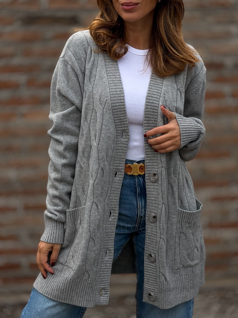 Chalecón Trenzado gris