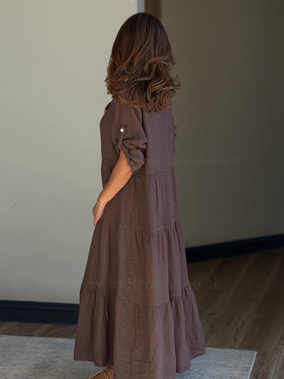 Vestido Lino marrón
