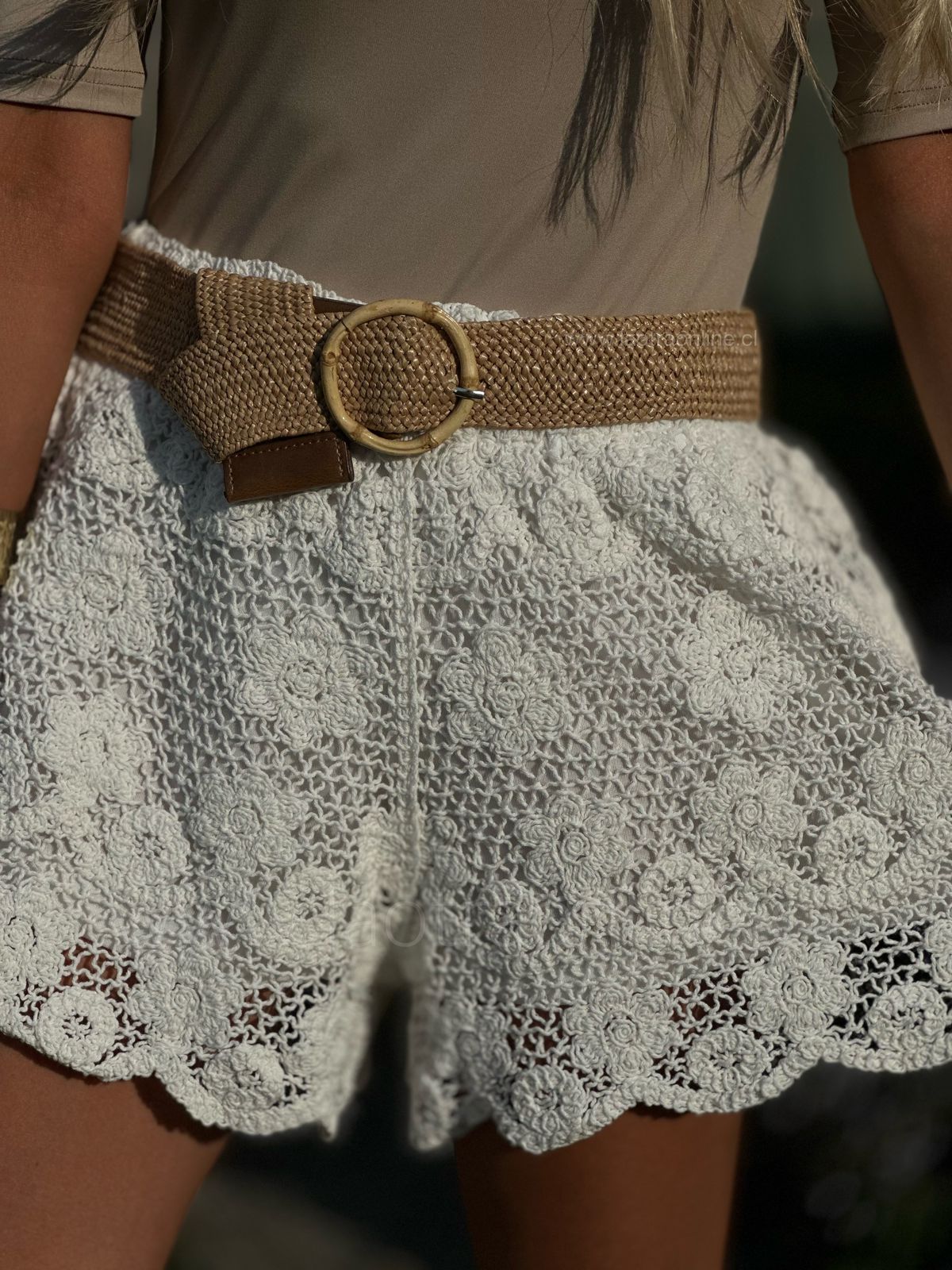 Short Macramé Lola blanco