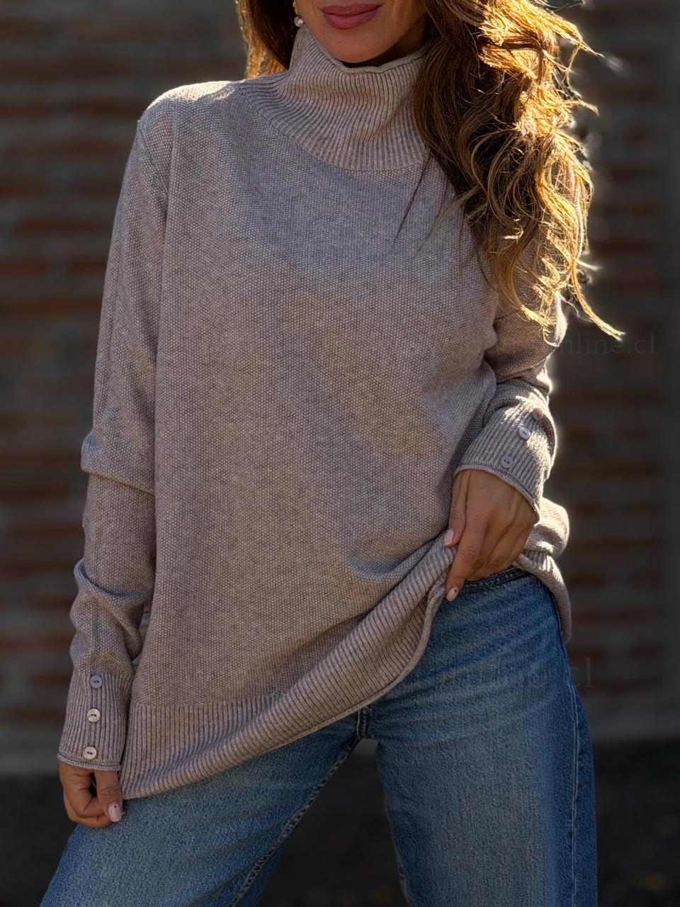 Sweater punto arroz arena