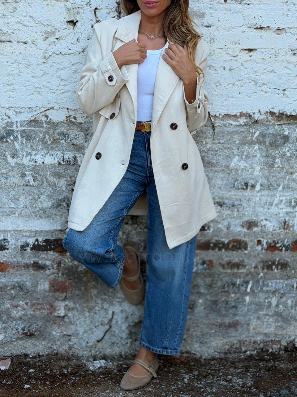 Trench Oversize crema