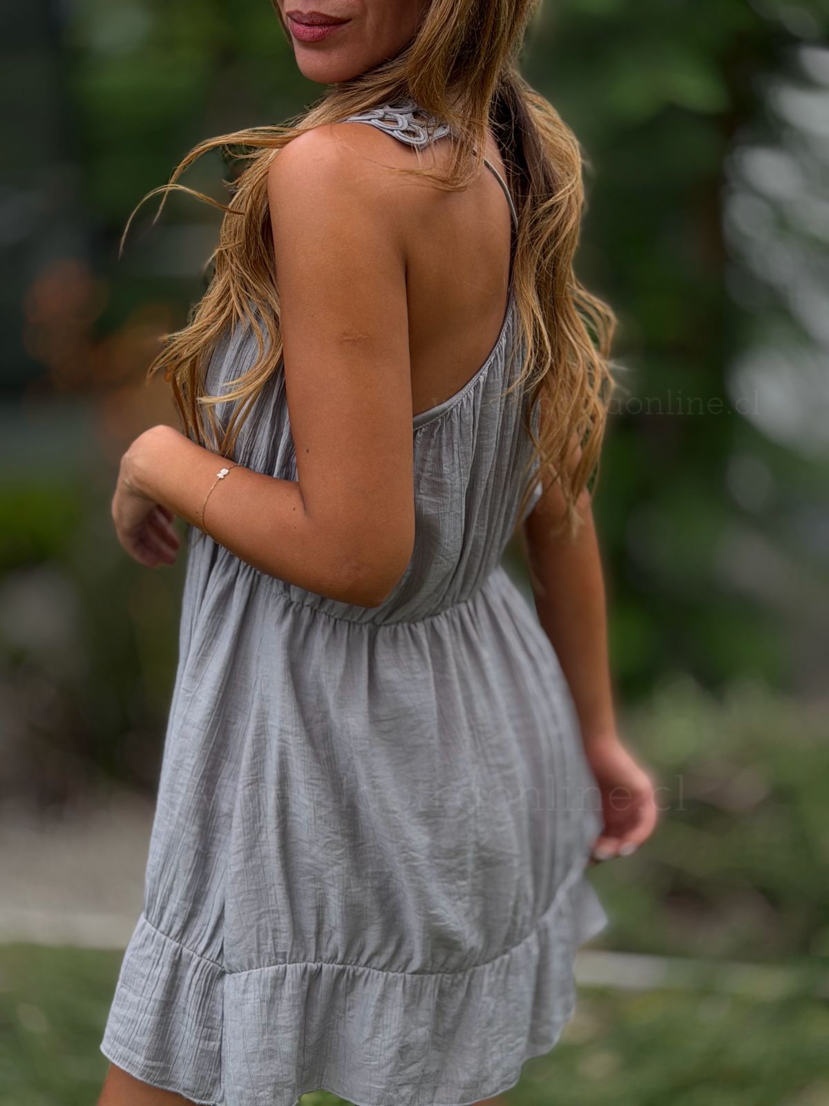 Mini vestido Luz gris