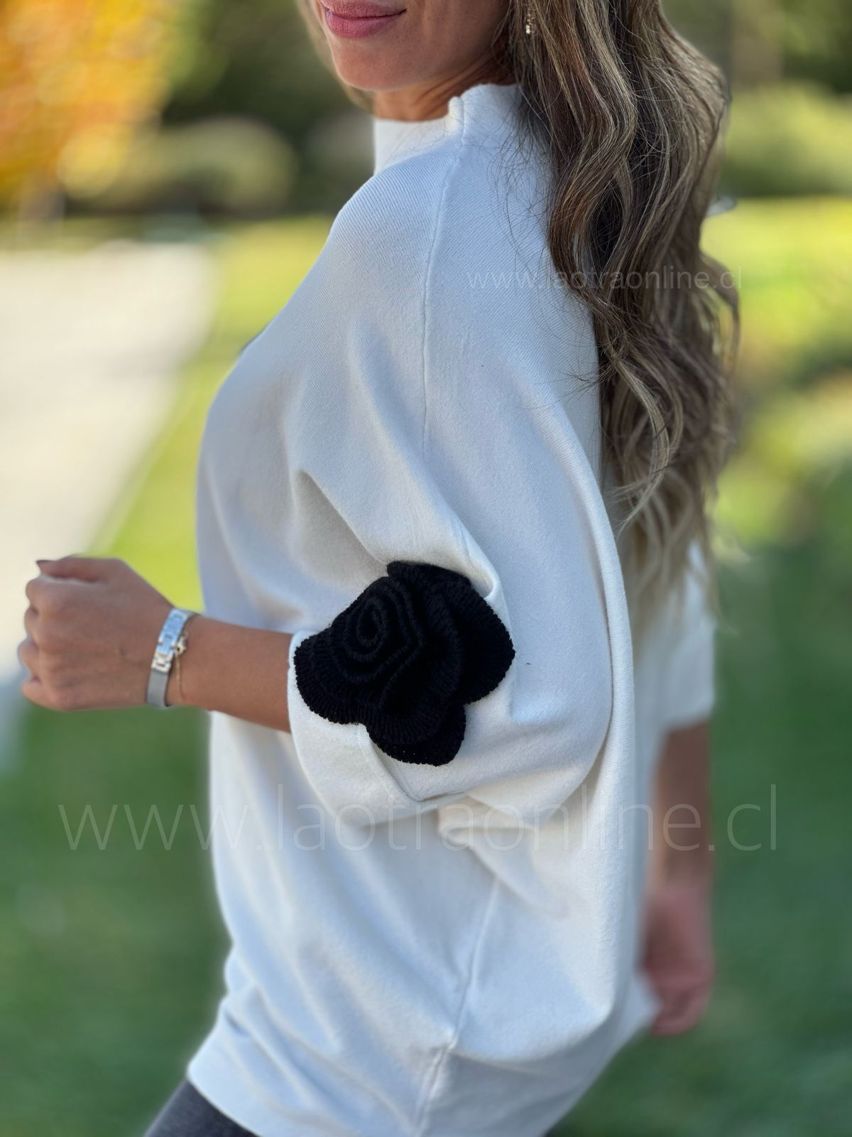 Sweater Flor 3D blanco