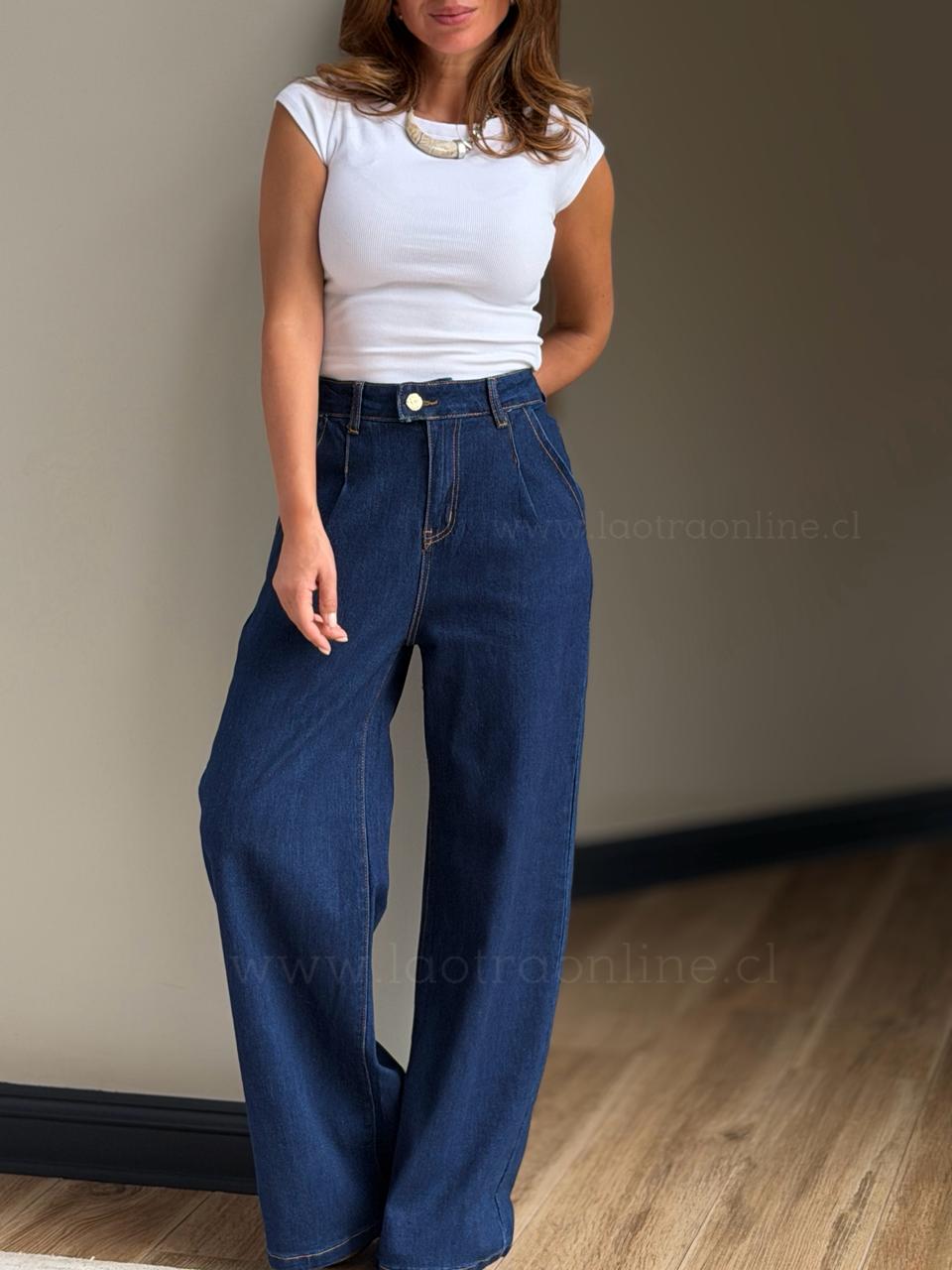 New Jeans Pinzas azul