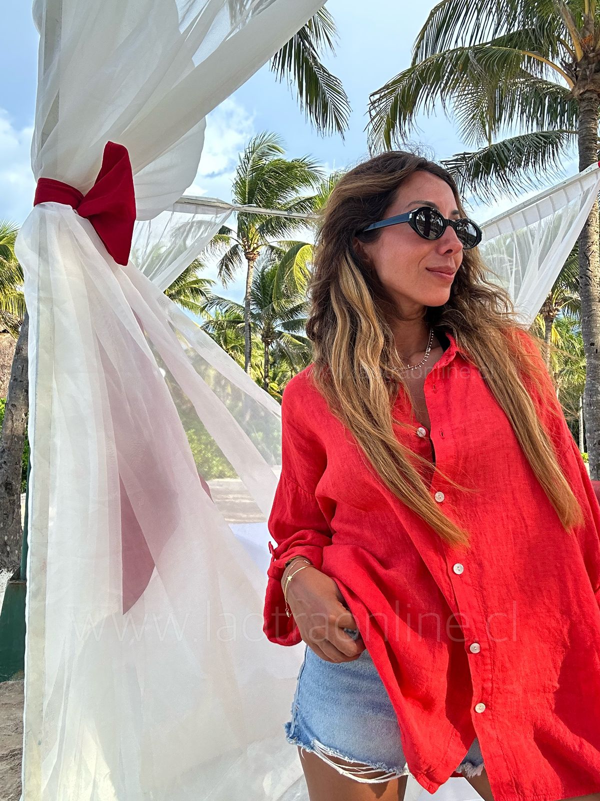 Blusa puro lino Italia naranja