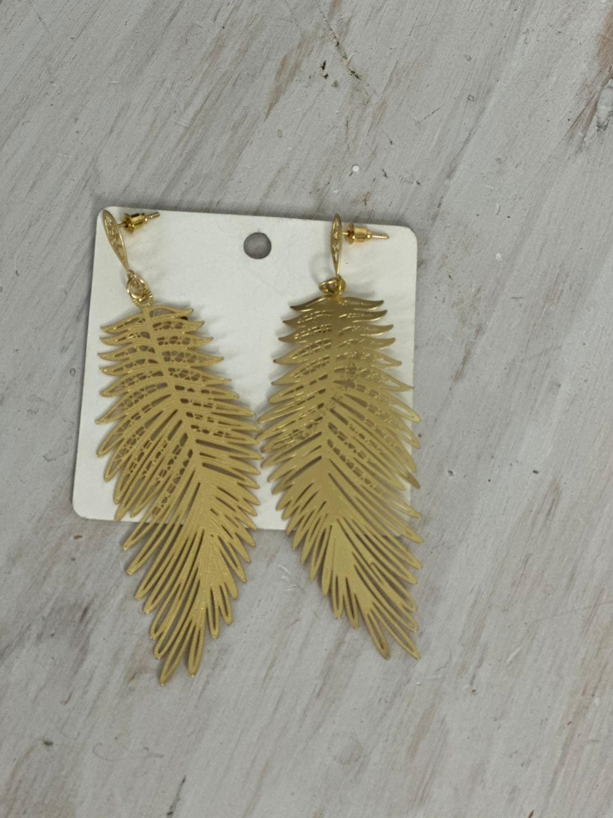 Aros Plumas dorado
