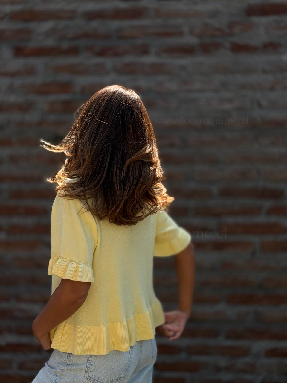 Polera Hilo Volados amarillo