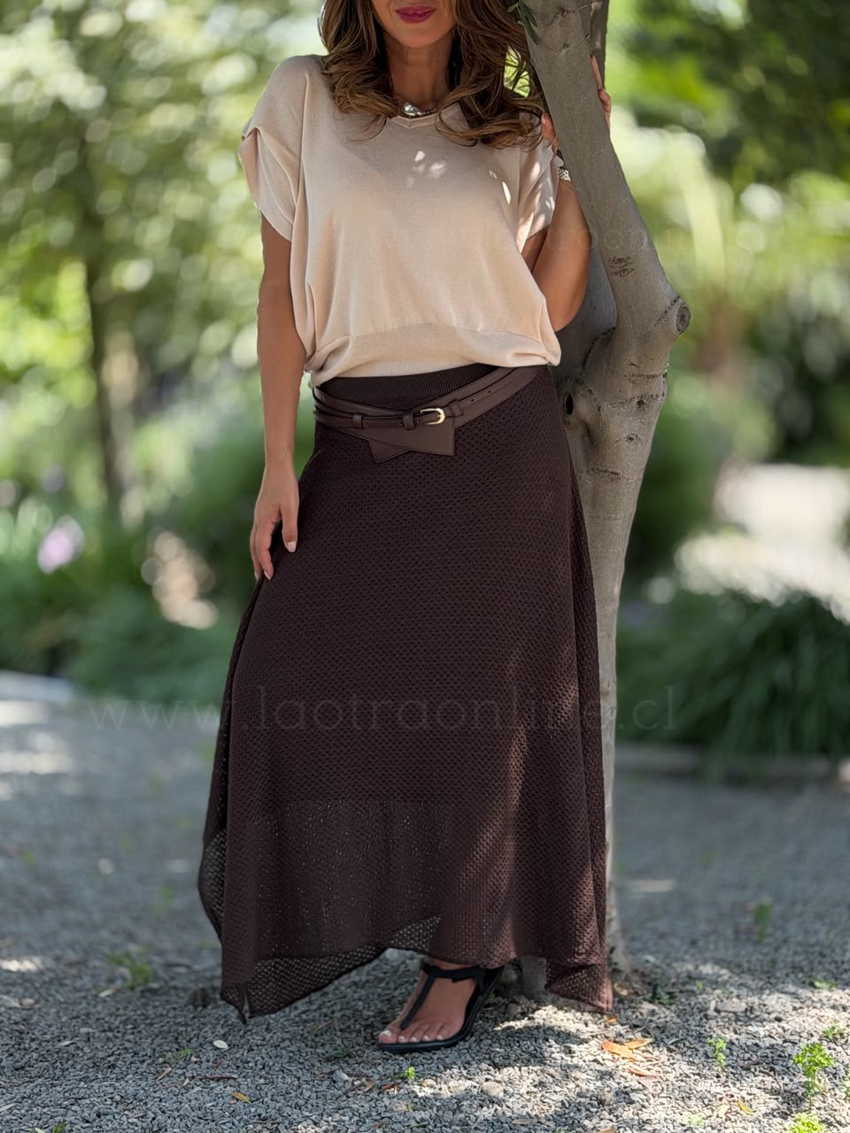 Falda hilo Tejido marrón