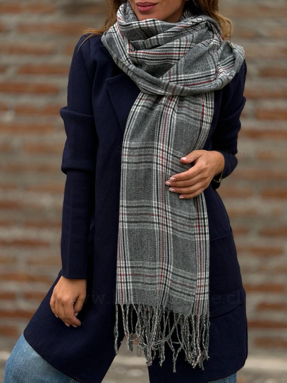 Bufandon/Echarpe cuadrille gris