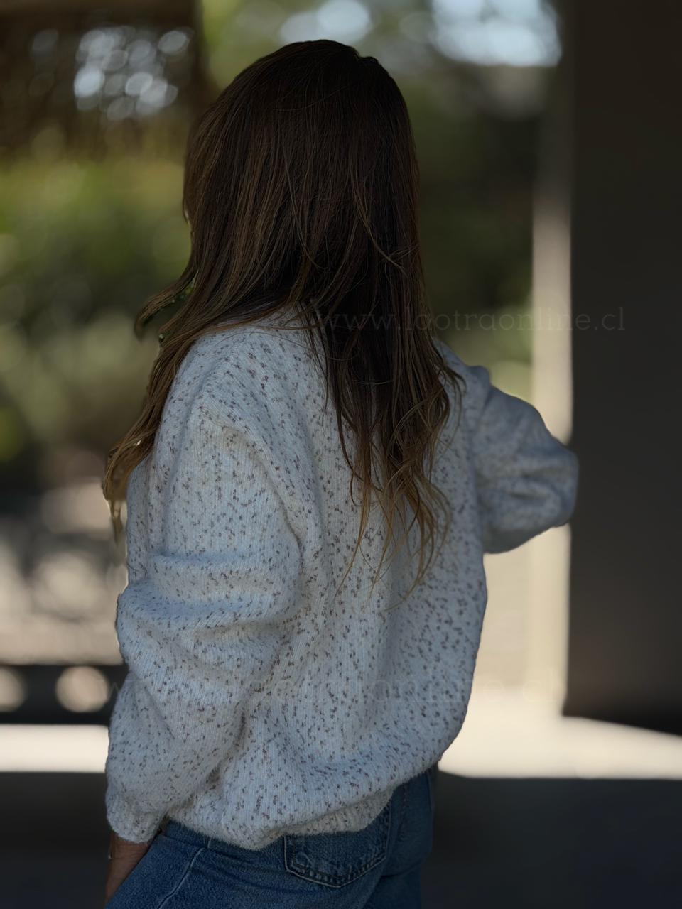 Chaleco Jazmín blanco/gris