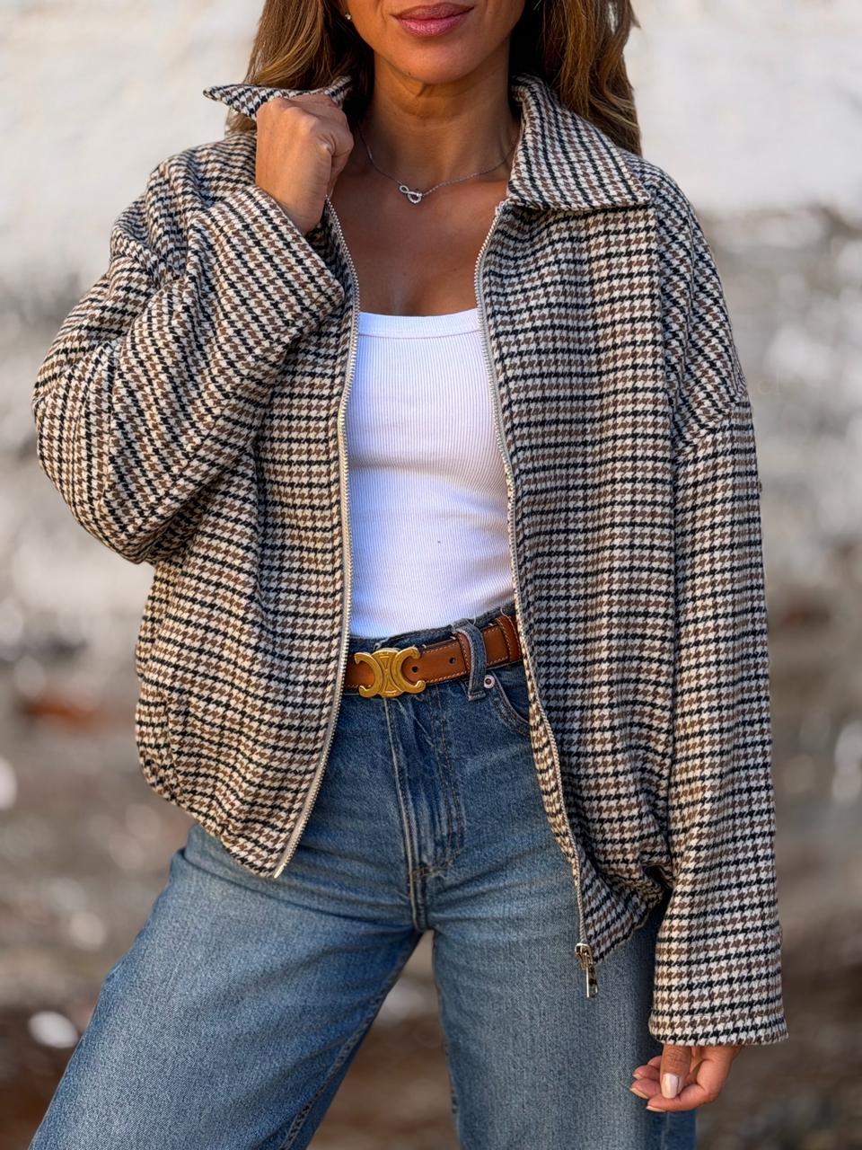 Bomber Retro negro/camel