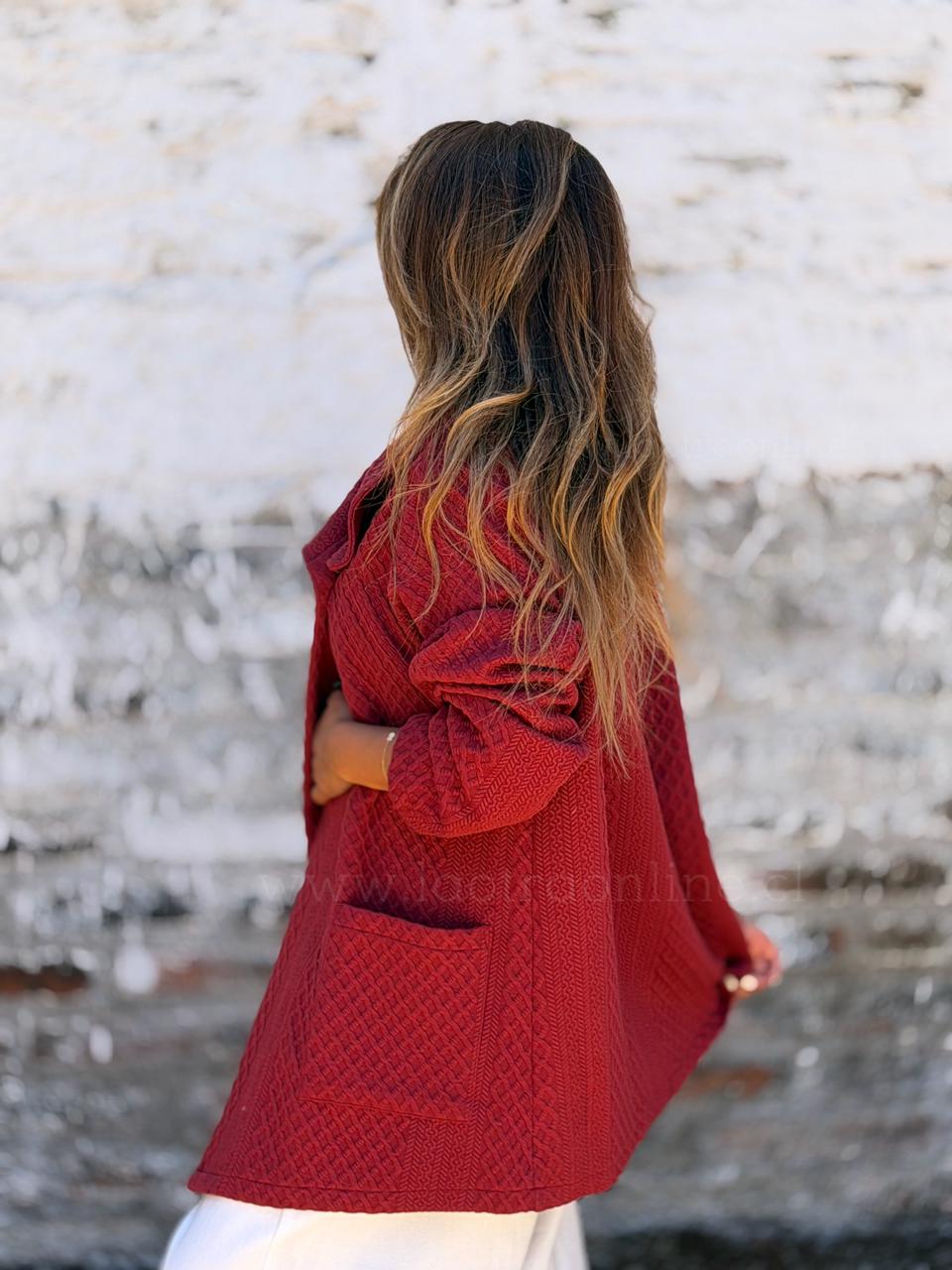 Abrigo Diana rojo italiano