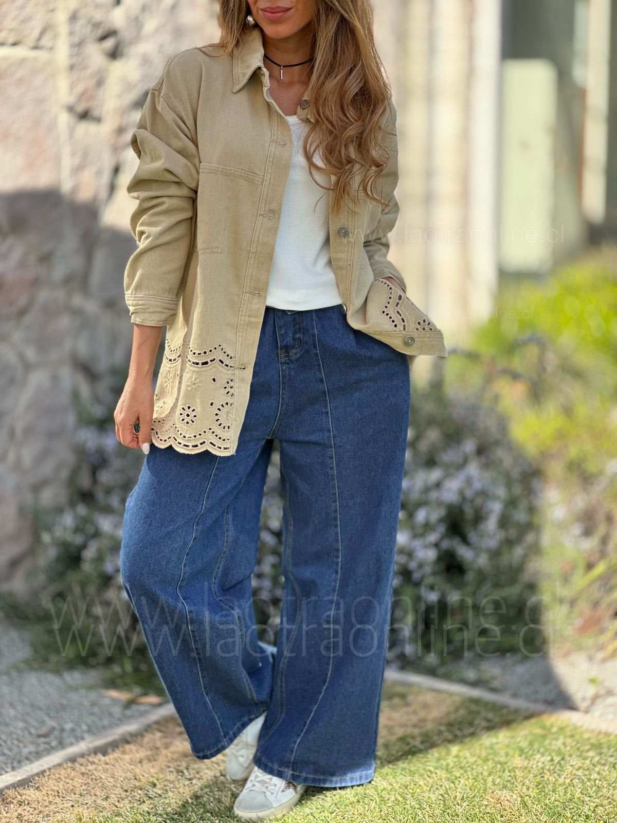 Chaqueta Mérida beige/mostaza