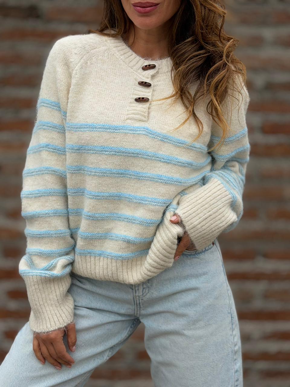 Sweater París Rayas crema