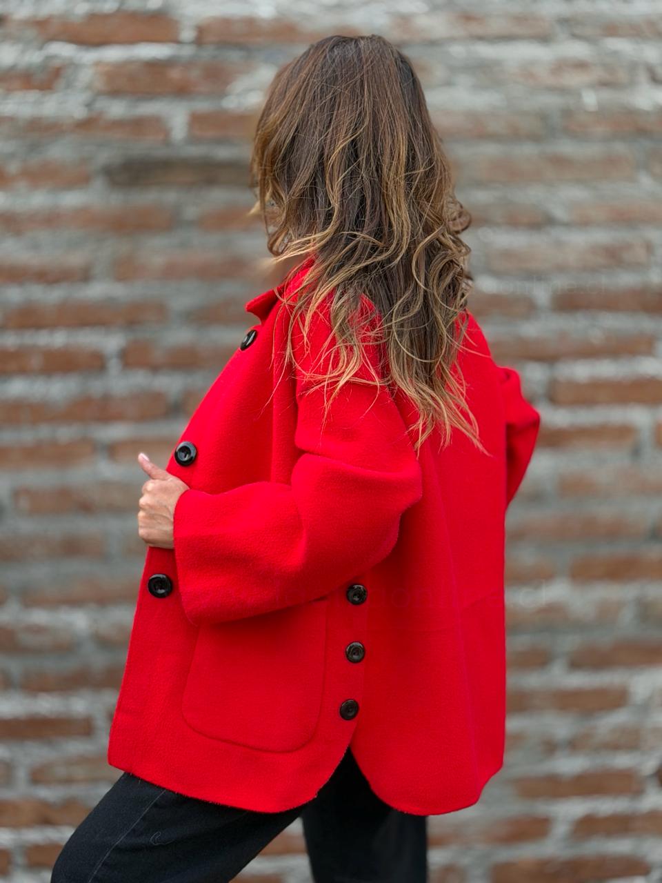 Abrigo Botones costado rojo