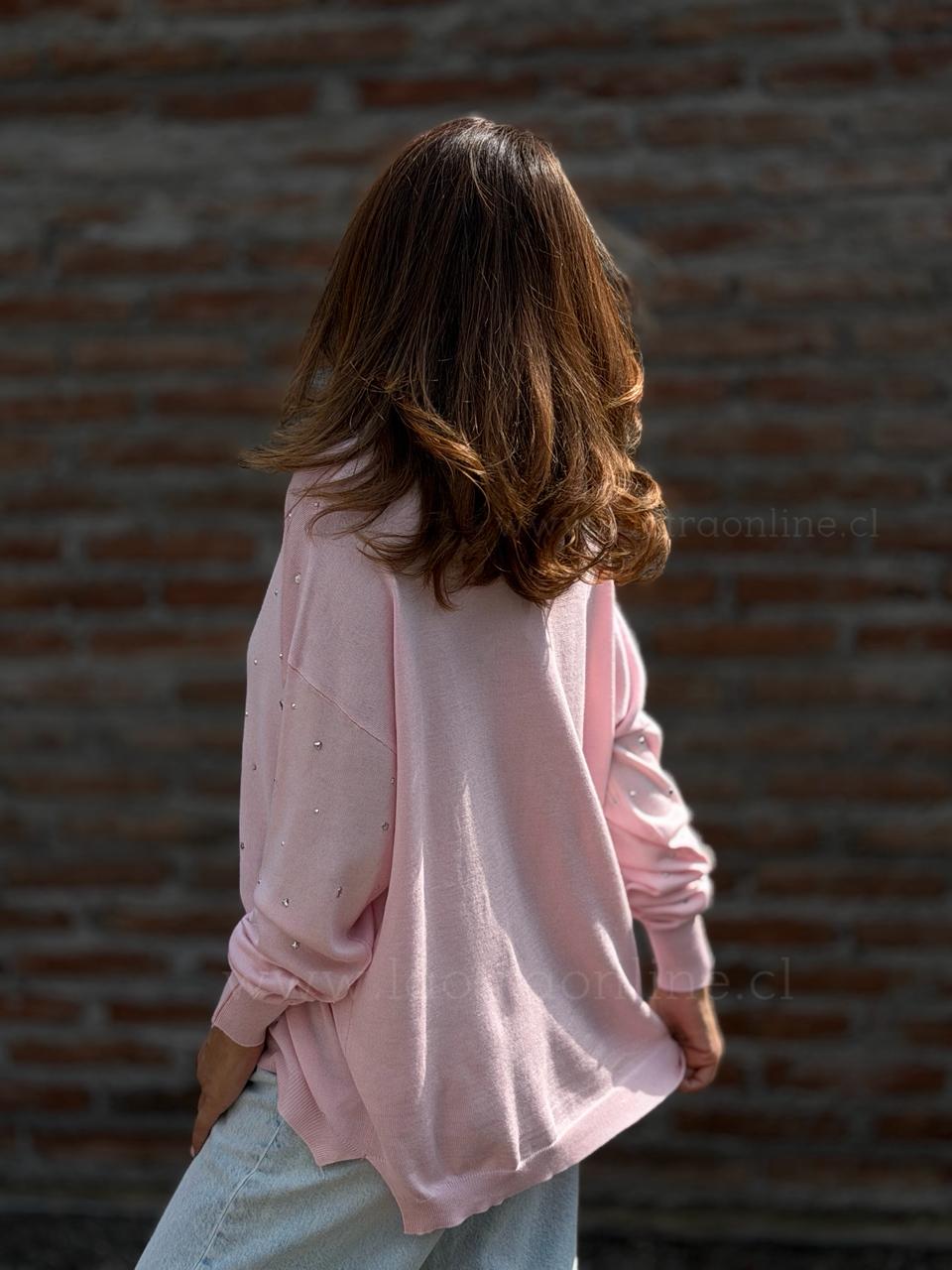 Sweater Tachas rosa