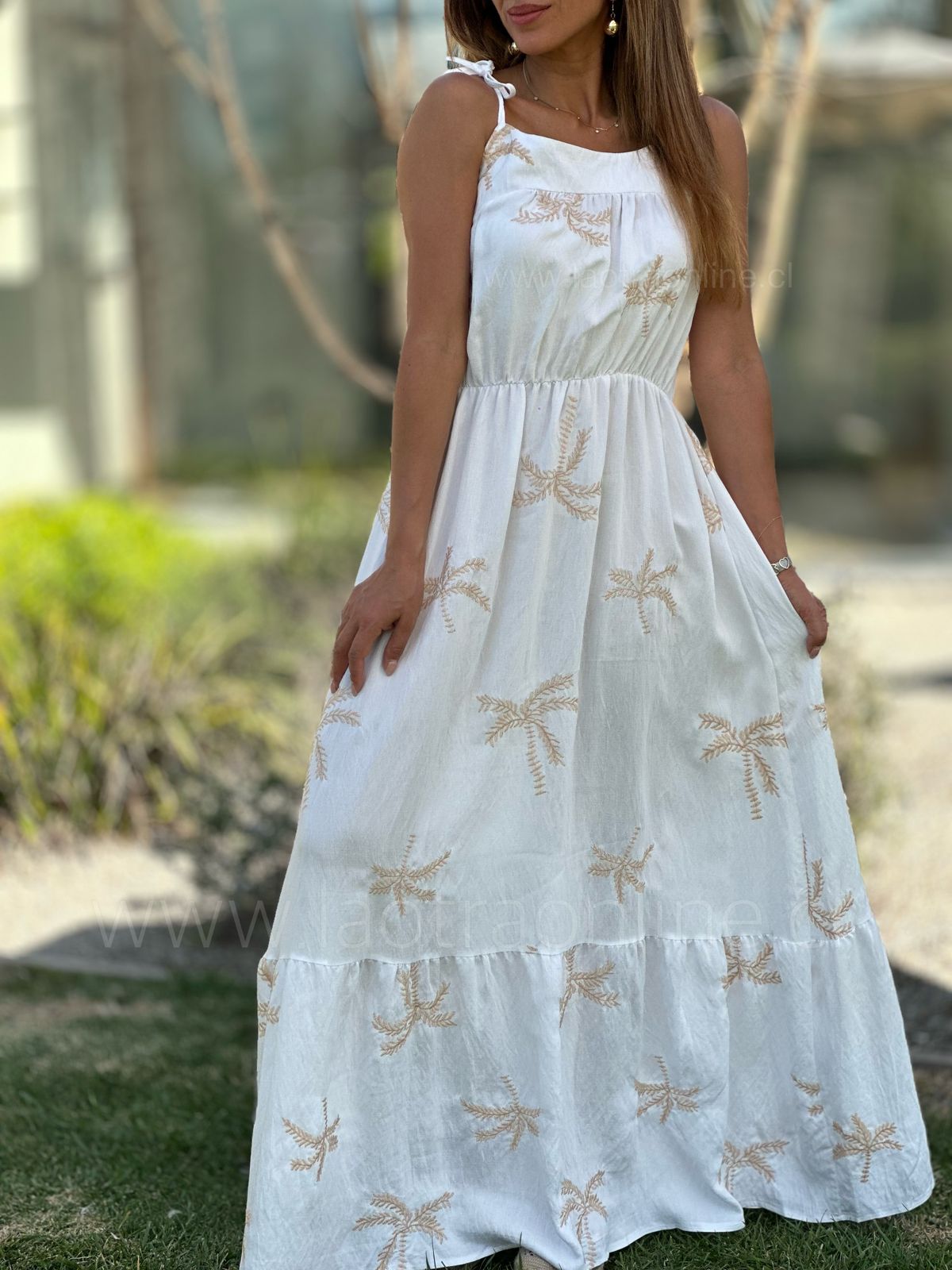 Vestido Palmeras blanco