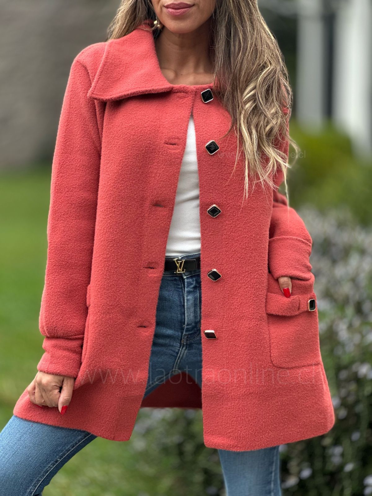 Abrigo Portobello coral