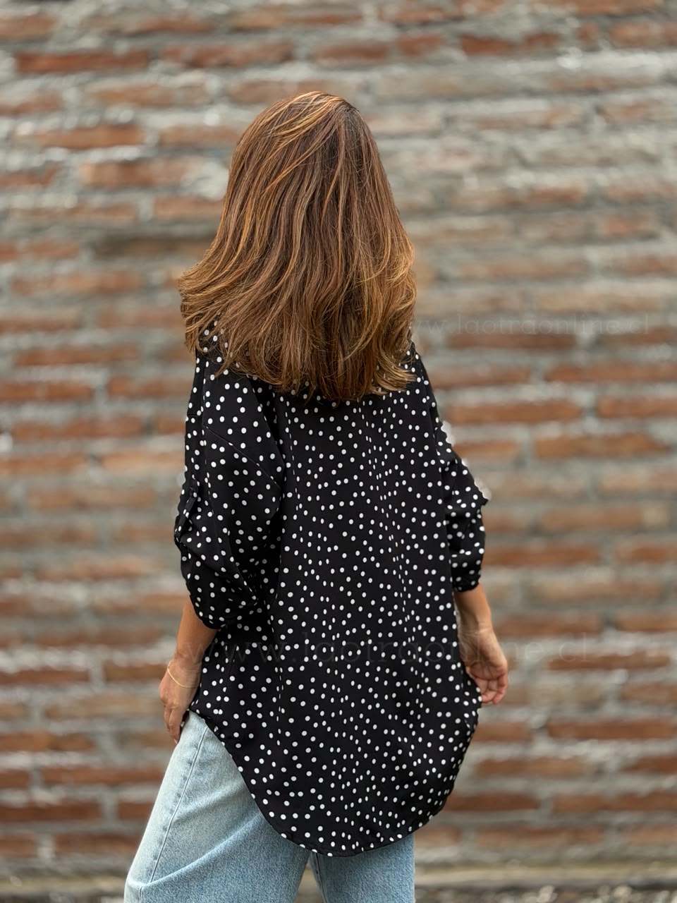 New Blusa Lunares negro