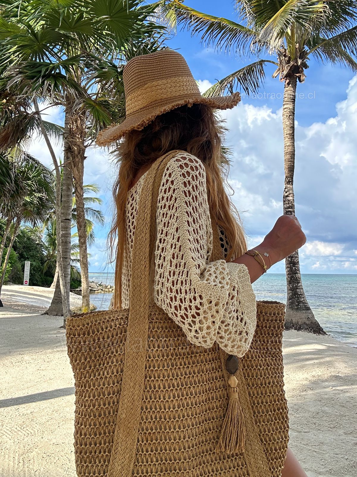 Bolso rafia verano camel