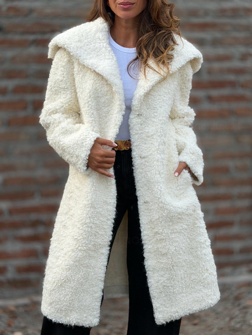 Abrigo Teddy gamuza crema