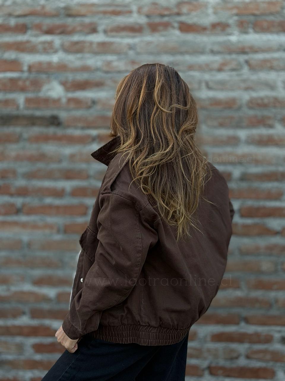 Cazadora Mezclilla acolchada choco