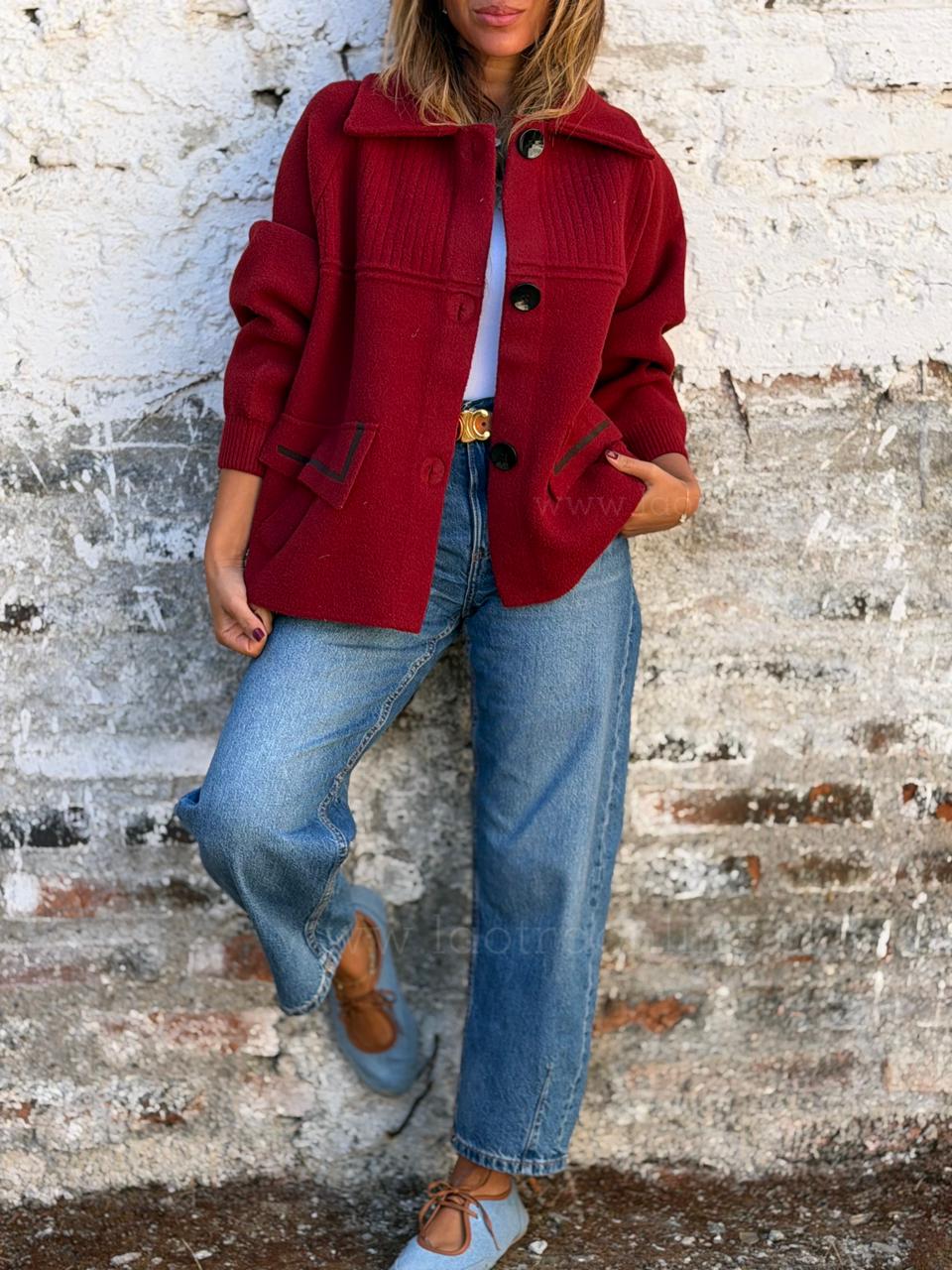 Abrigo Isabel cherry