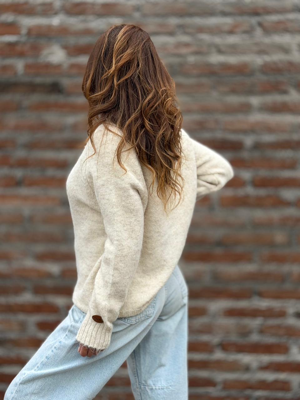 Sweater París Botones crema