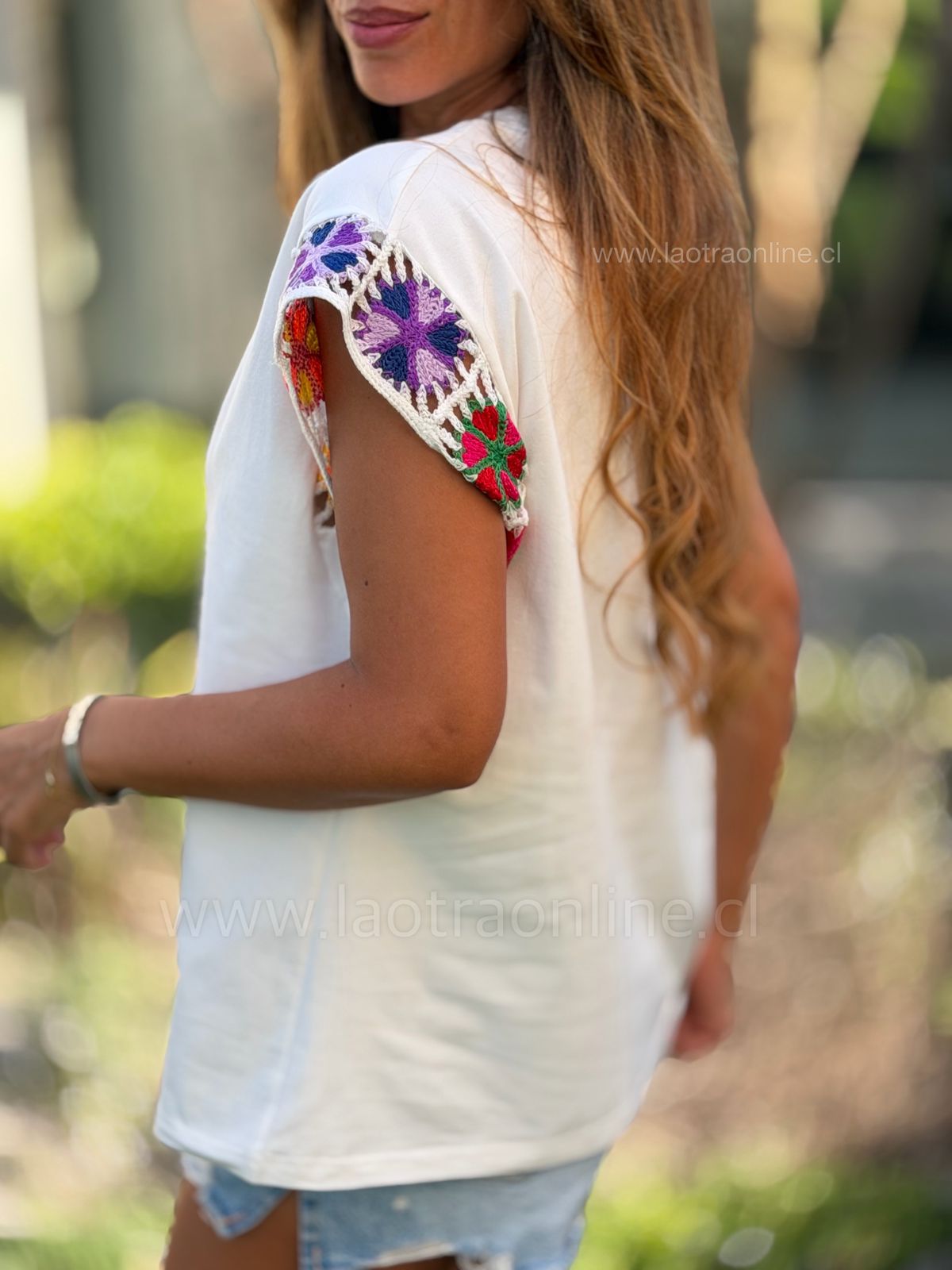 Polera tejida blanco