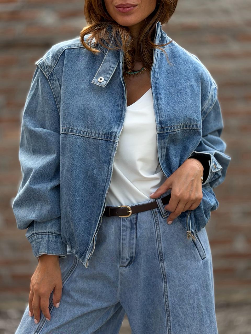 Chaqueta Mezclilla Soe celeste