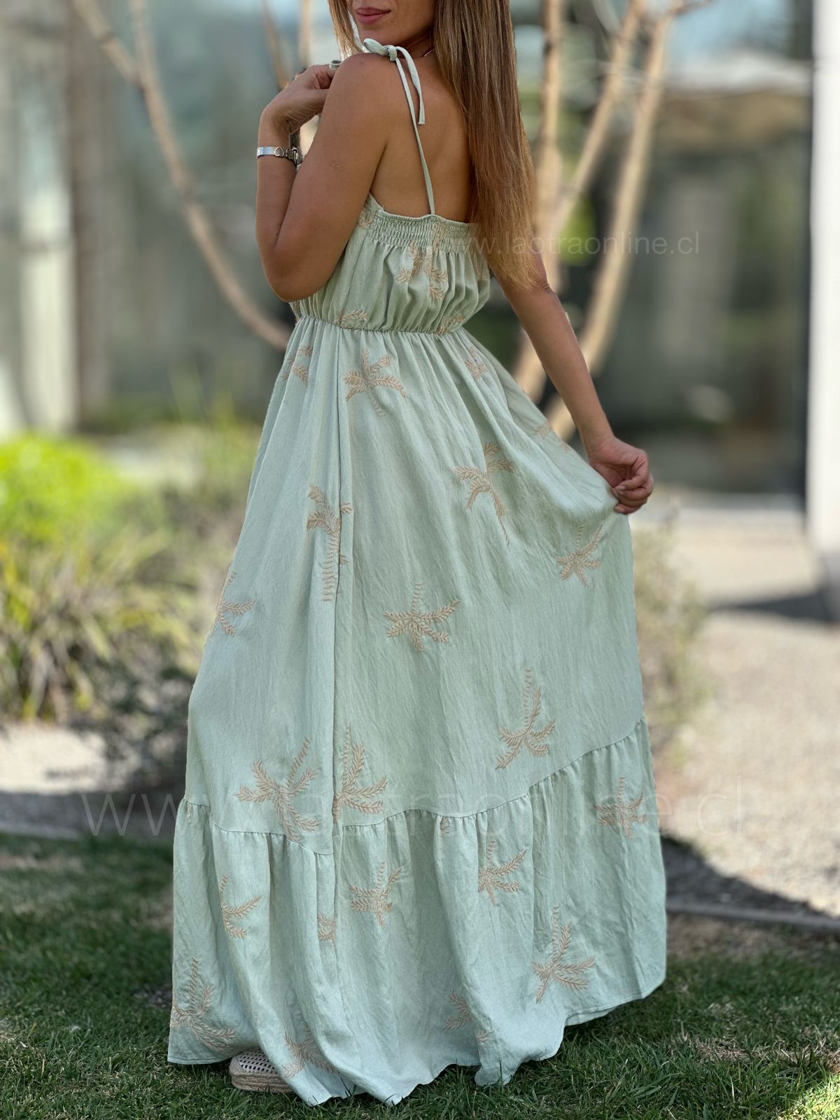 Vestido Palmeras menta