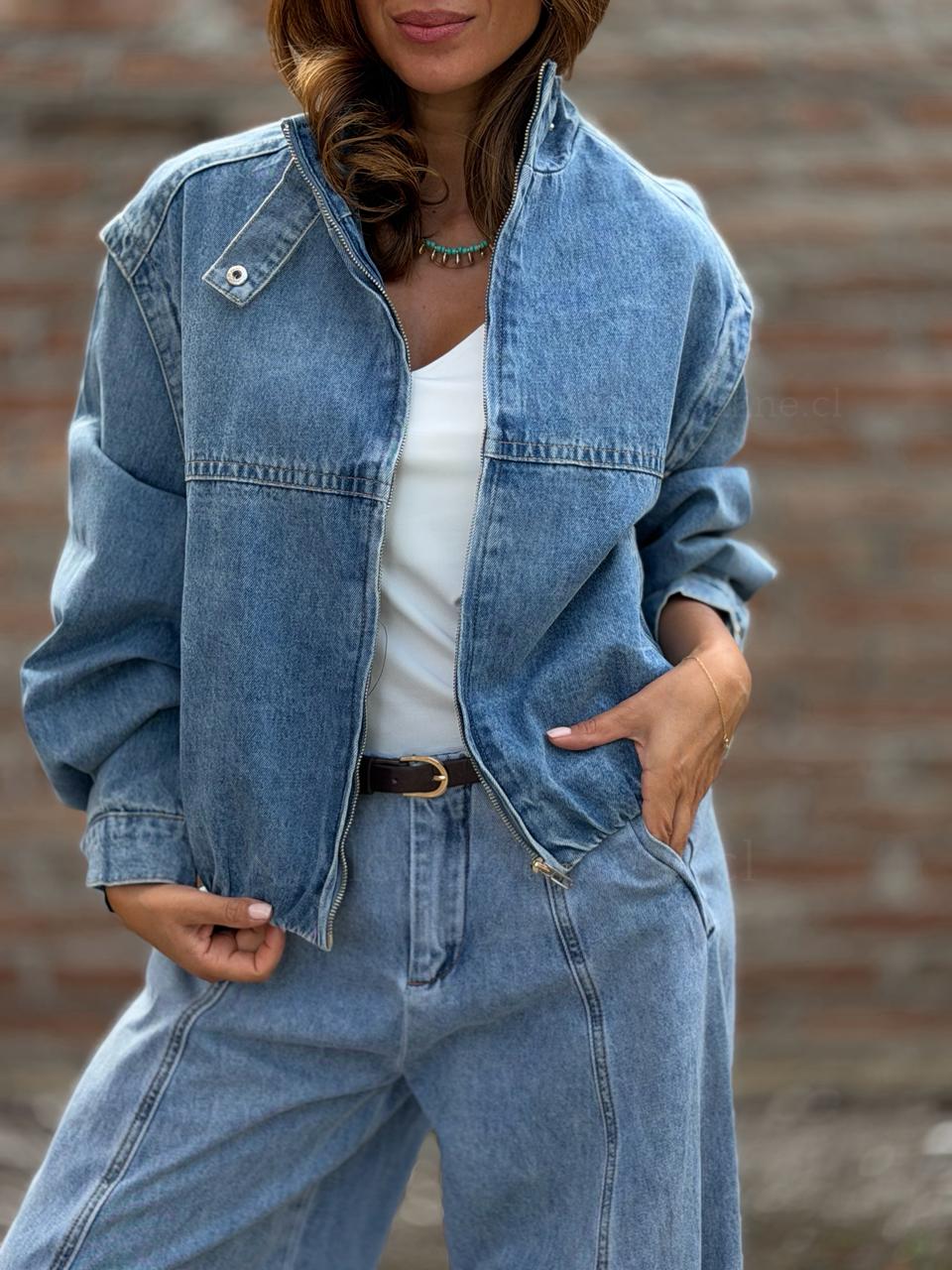 Chaqueta Mezclilla Soe celeste