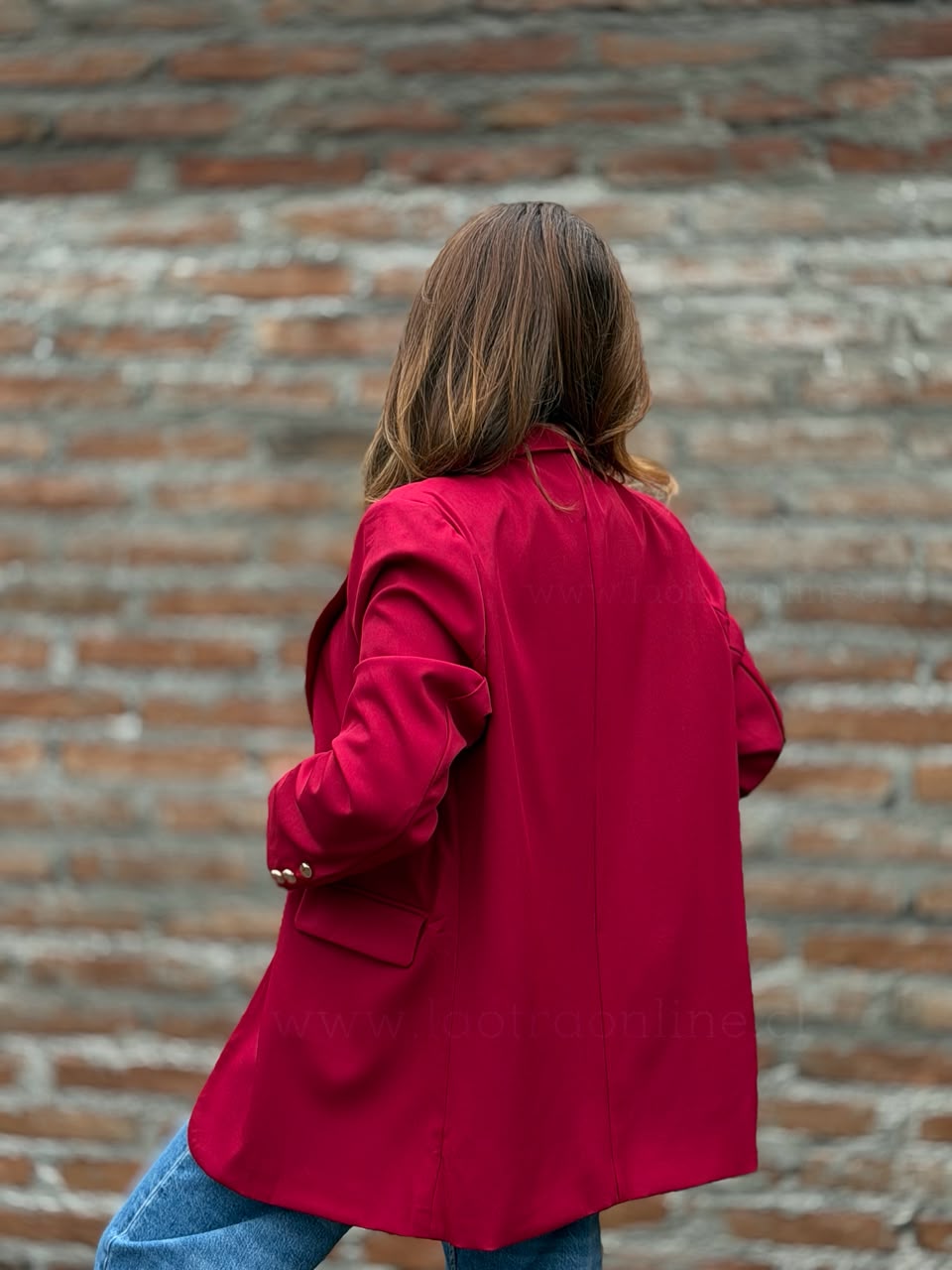 Blazer Botón precioso rojo