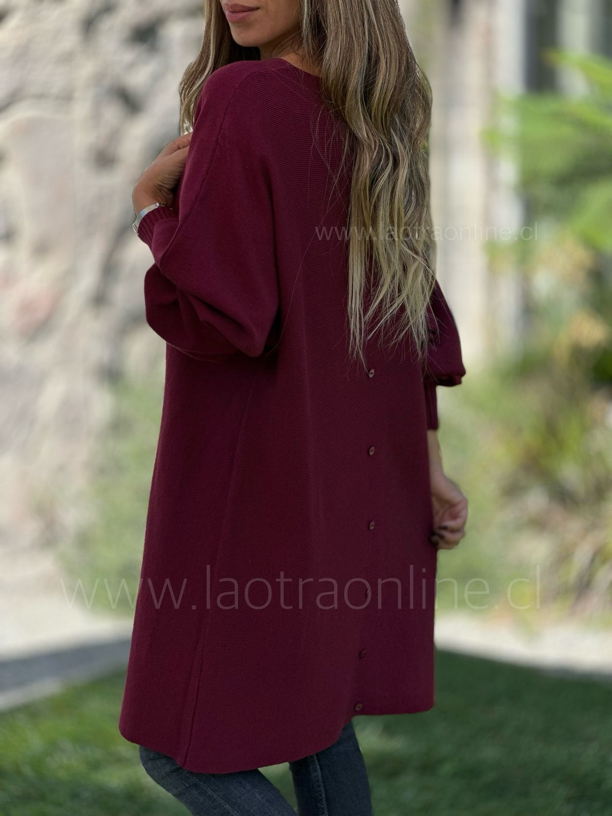 Sweater/vestido Bombay cherry