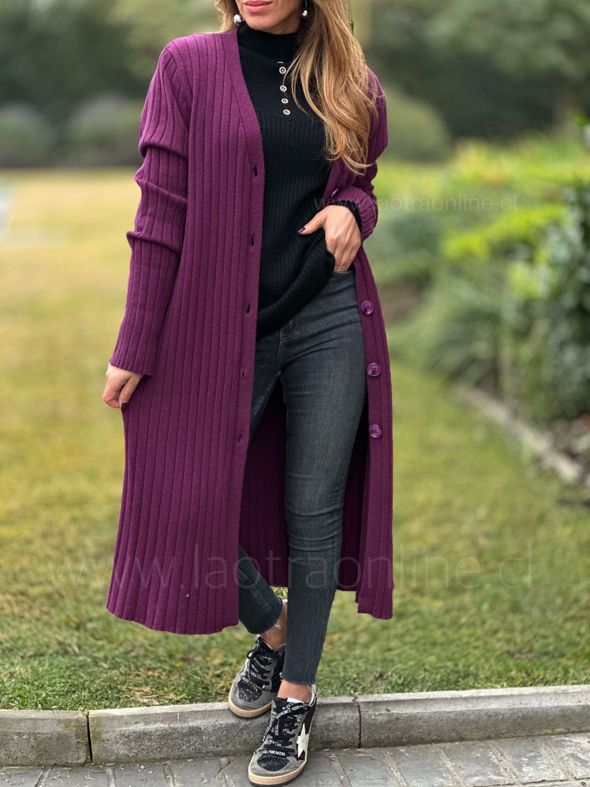 Cardigan París uva