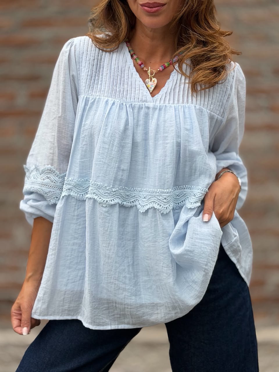 Blusa Sofisticada celeste