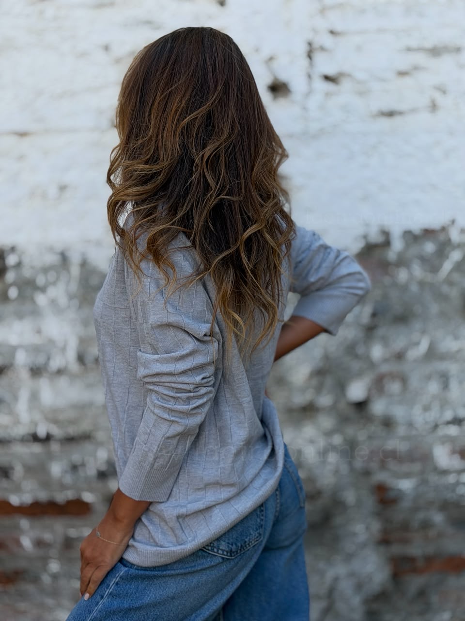 Sweater Mini Cuadros gris