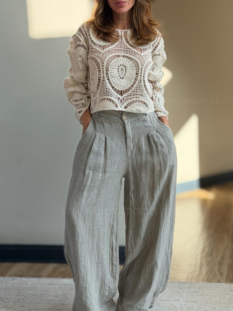Sastrero puro lino gris