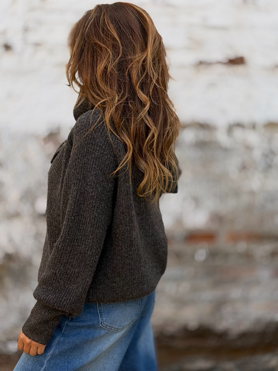 Sweater+Bufanda marrón/marengo