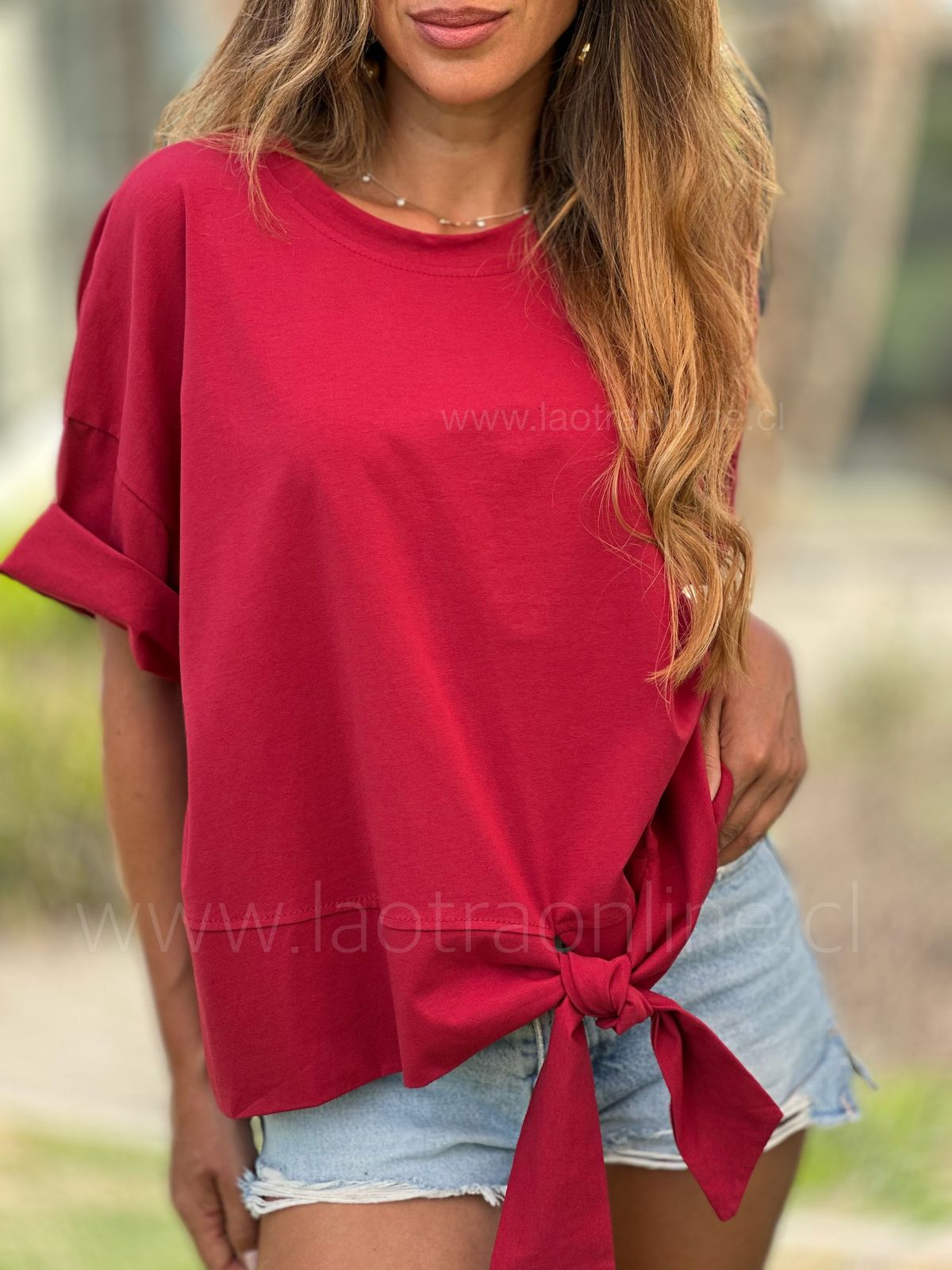 Polera New nudo cherry