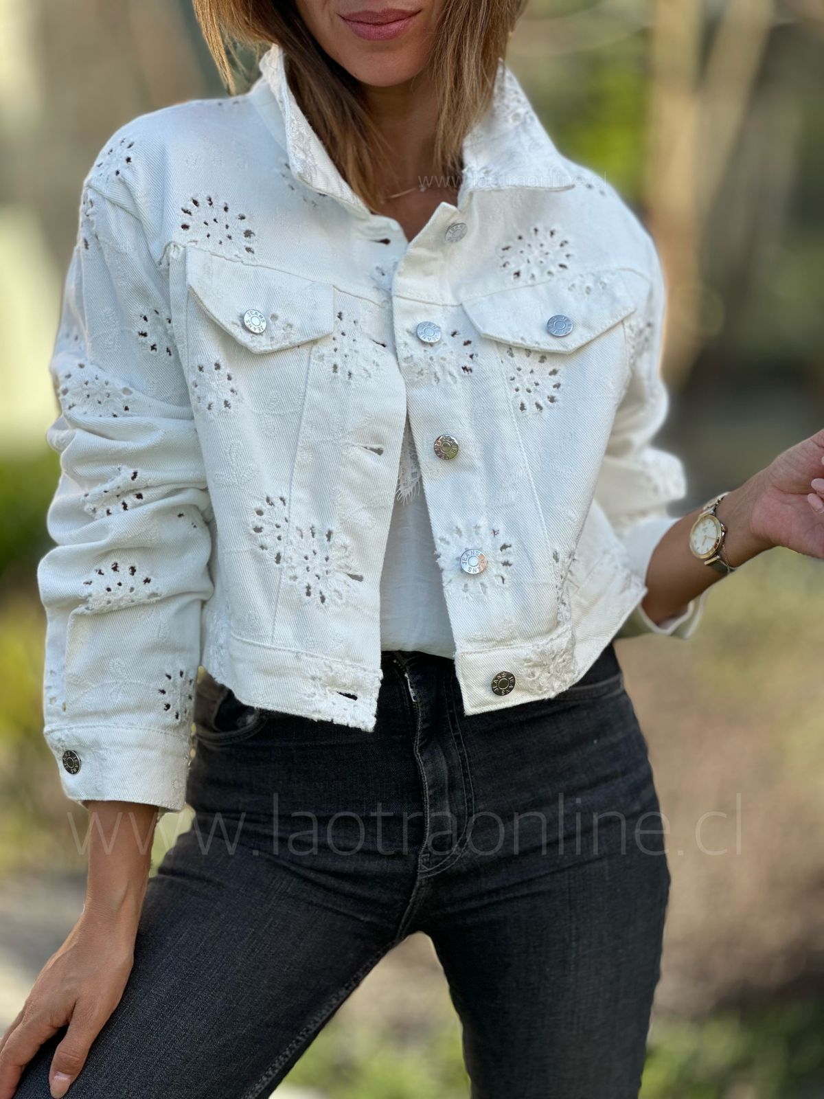 Chaqueta Broderie blanco